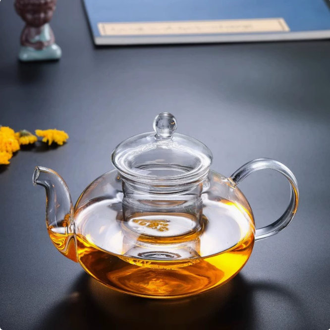 Round Pearl Glass Teapot with Infuser - 800ml