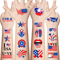 Awinmay 90Pcs Fourth of July Temporary TattoosAmerican Flag Red White and Blue Fake Tattoo Stickers 4th of JulyUSA Party FavorsMemorial Day Independence Day Labor Day Decorations Party Supplies