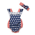 Summer Kids Independence Day Star Stripe Romper