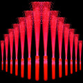 NUDALA 36 Pack Red Glow Fiber Optic Wands Bulk Light up Wand Glow Sticks with 3 Lighting Modes for Christmas Valentines Day 4th of July Concerts Clubs Wedding Birthday