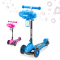Xootz Kids Bubble Go Foldable Scooter 3 Wheel Tri-Scooter with Bubble Machine Tilt-and-Turn Age 3+ Blue
